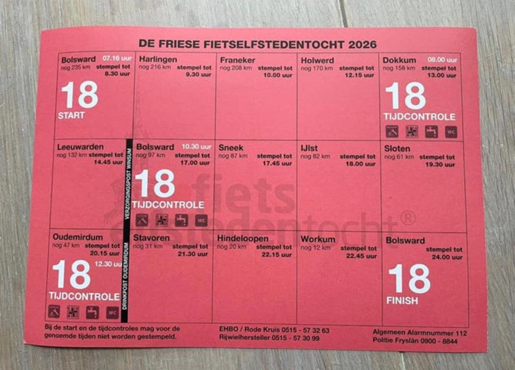 Startbewijs Elfstedentocht 25 mei, Eén persoon