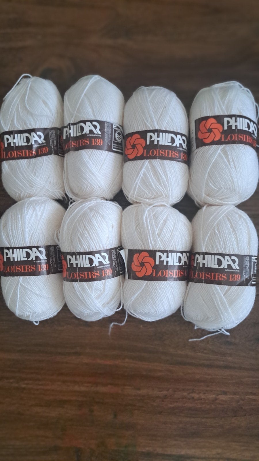 Phildar Loisirs 8 bollen wit Brei- en haakgaren, Hobby en Vrije tijd, Breien en Haken, Ophalen of Verzenden, Nieuw, Breien of Haken