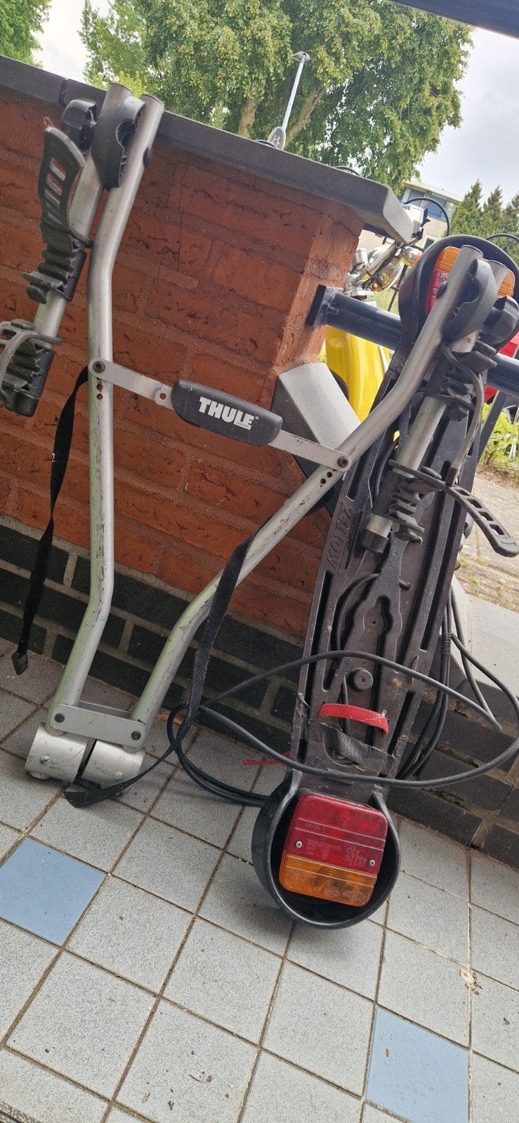 thule Xpress trekhaak fietsendrager/fietsdrager & lightboard, Ophalen, 2 fietsen, Gebruikt, Trekhaakdrager