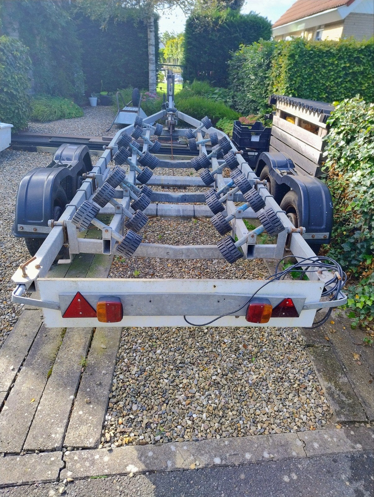 Boottrailer met rollen - 1500 kg laadvermogen per as, Ophalen, Gebruikt, 1500 tot 3000 kg, 6 tot 9 meter
