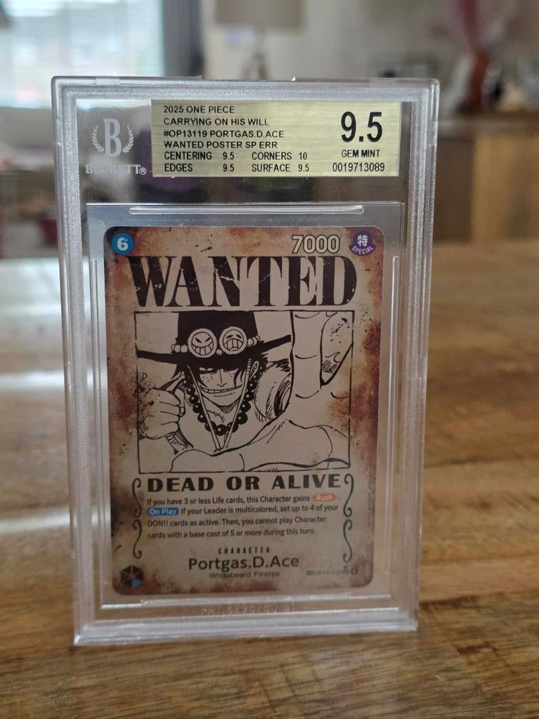 One Piece OP13-119 Portgas.D.Ace SP ERR Beckett 9.5, Ophalen of Verzenden, Zo goed als nieuw
