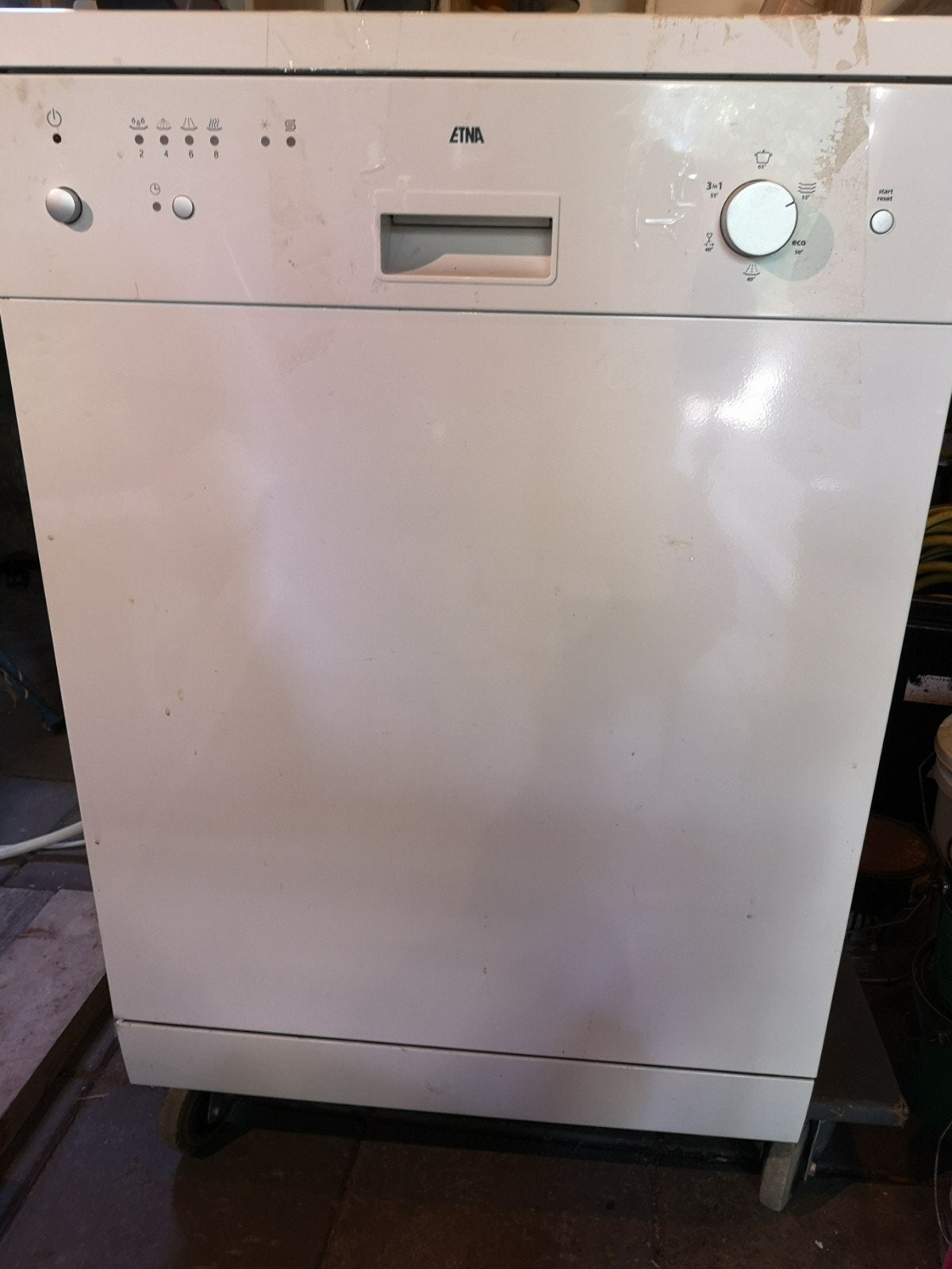 Etna EVW 8161 Vaatwasser - Wit, Vrijstaand, Witgoed en Apparatuur, Vaatwasmachines, Ophalen, Gebruikt, 60 cm of meer, 85 tot 90 cm