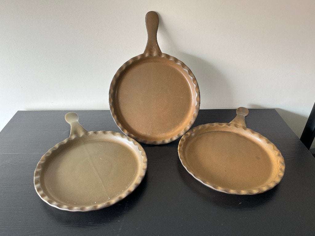 3 x vintage ovenbord Gerzit bruin, Antiek en Kunst, Ophalen of Verzenden