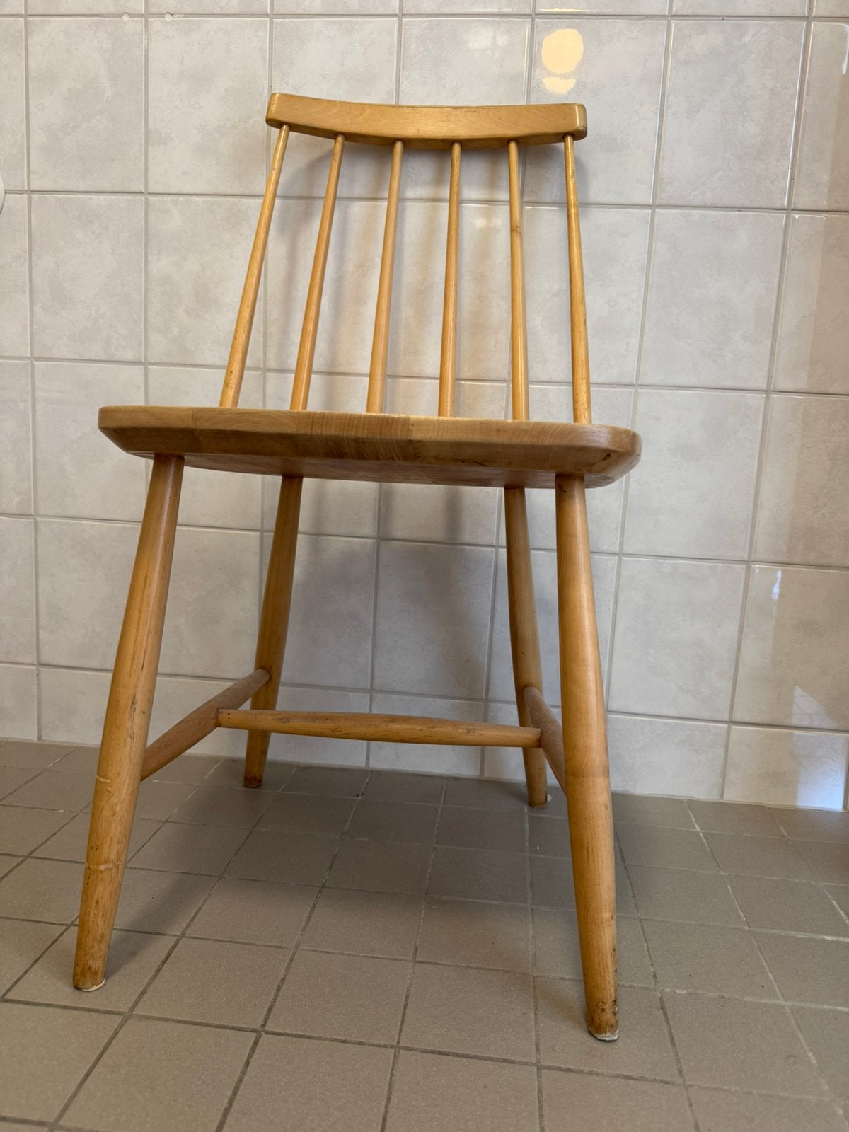 authentieke Pastoe berkenhouten spijlenstoel uit 1965, Huis en Inrichting, Ophalen, Gebruikt, Overige kleuren, Eén