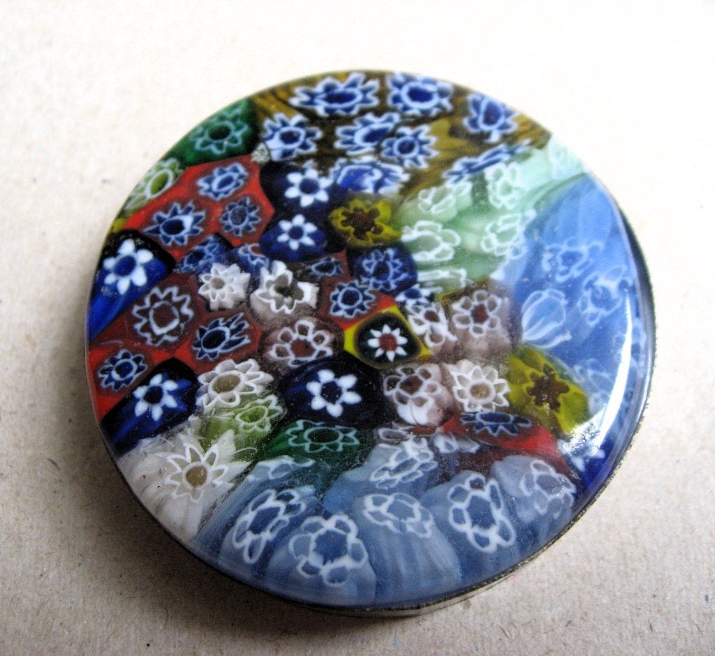 Vintage sieraden doosje me Murano mille fiori deksel, Ophalen of Verzenden