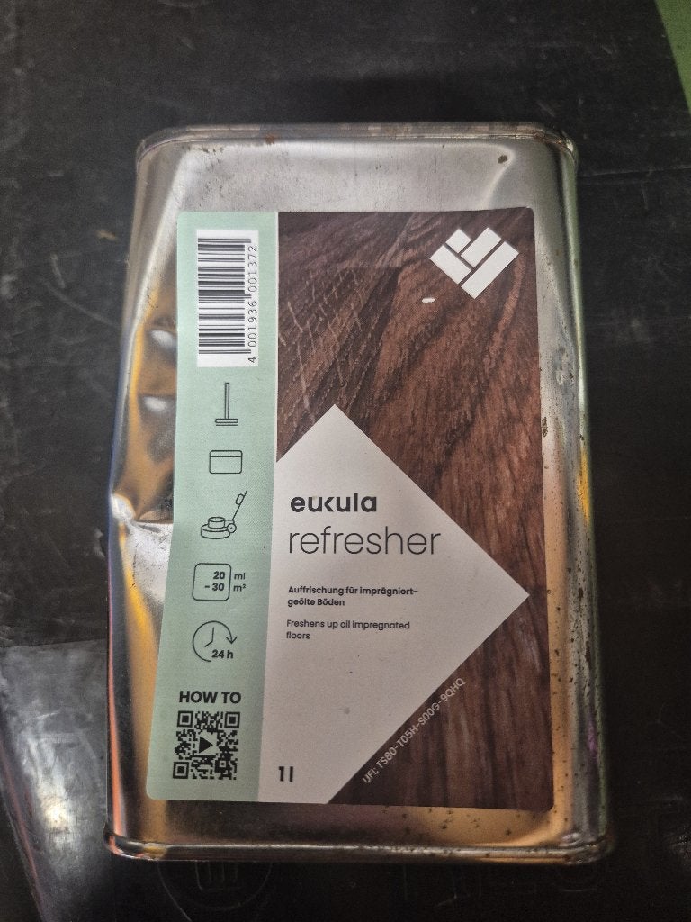 Eukula Refresher 1L – onderhoudsolie voor houten vloer, 50 tot 150 cm, Nieuw, Ophalen of Verzenden, 10 m² of meer
