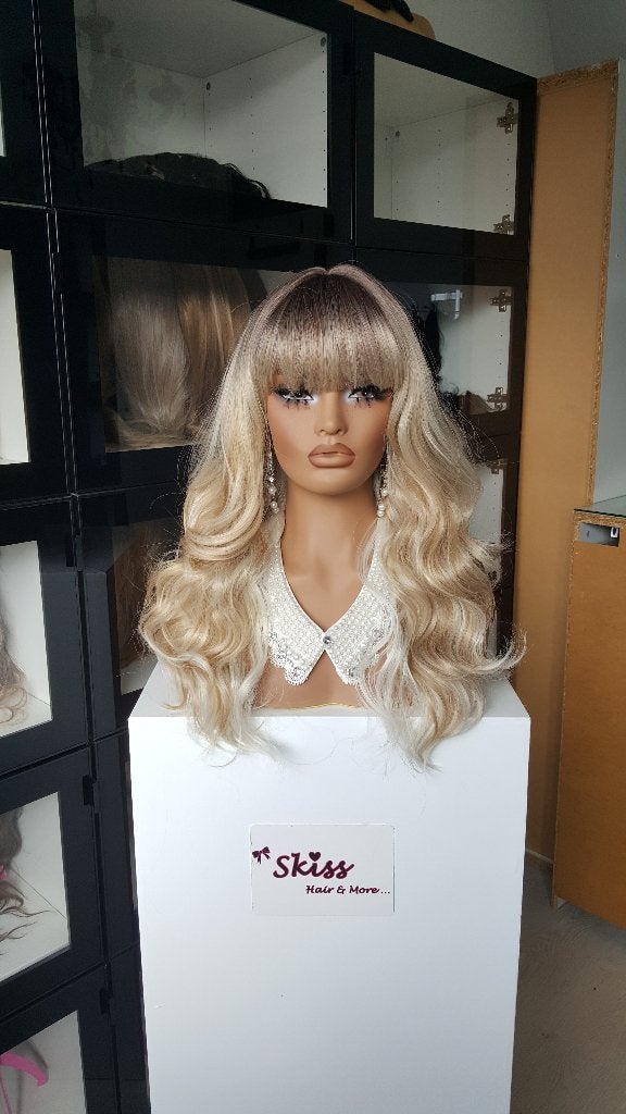 Pruik Pony/Lok: Uitgroei / Gemixt Blond - Krul - 60cm, Ophalen, Nieuw, Pruik of Haarverlenging
