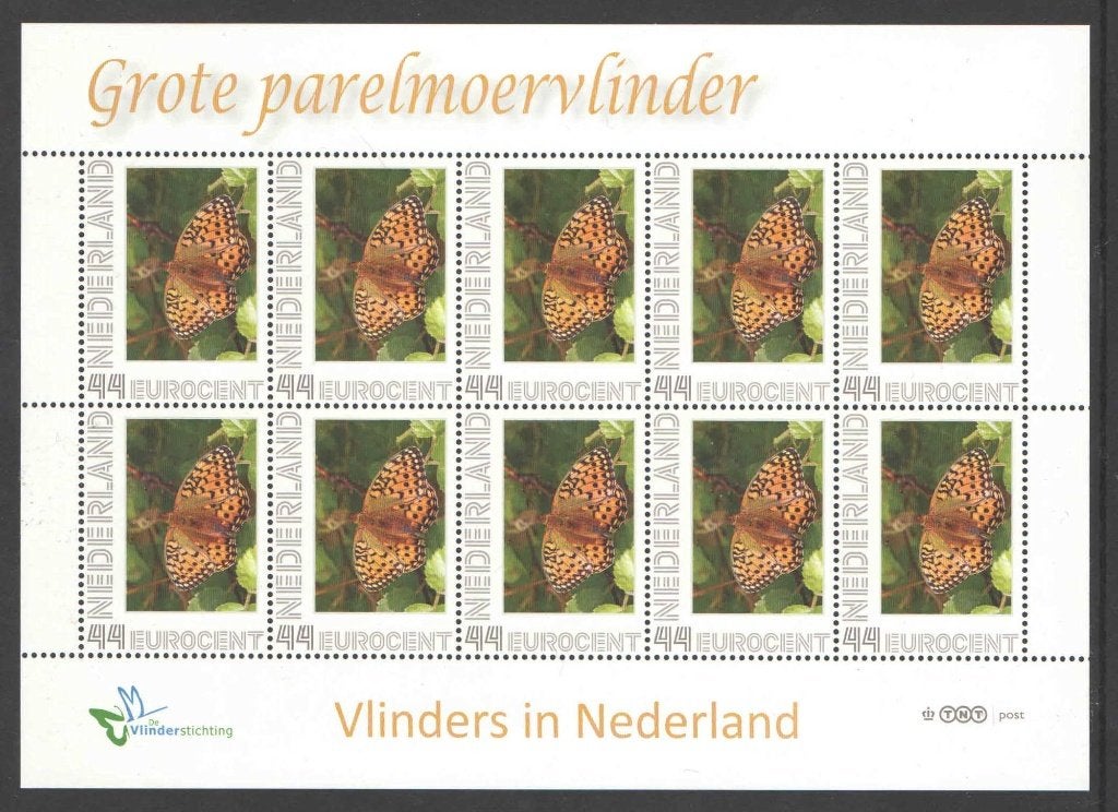 Postzegels Vlinders in Nederland: Grote parelmoervlinder, Postzegels en Munten, Ophalen of Verzenden, Na 1940, Postfris