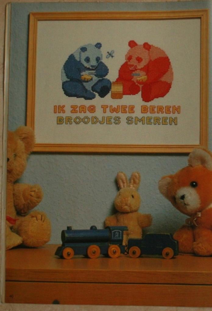 Borduurpatroon Beren broodje smeren / Dans beer  nr 430, Verzenden, Nieuw, Handborduren, Patroon