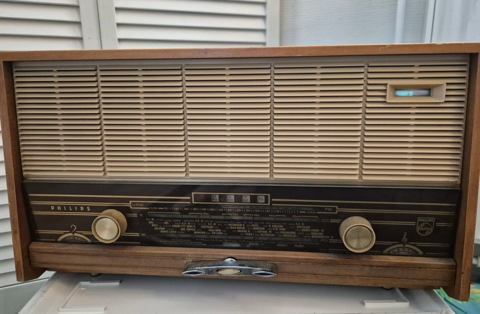 Vintage Philips buizenradio - Klassieke radio - werkend, Ophalen of Verzenden, Gebruikt, Radio