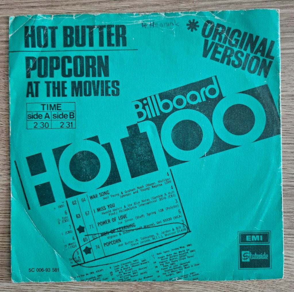 Hot Butter single Popcorn, Cd's en Dvd's, Vinyl Singles, Gebruikt, 7 inch, Single, Ophalen of Verzenden