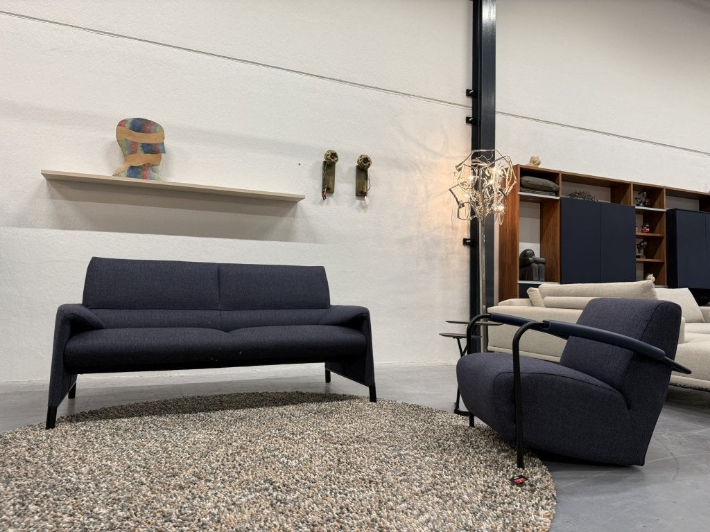 Nieuw Leolux Felizia Bank 2,5 zits blauw stof Design 190, Huis en Inrichting, Leolux, Info@leolux.nl, 150 tot 200 cm, 75 tot 100 cm