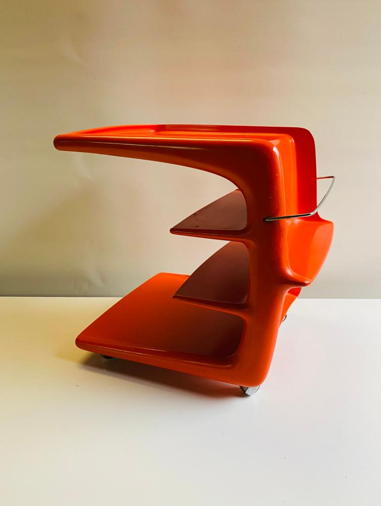 Space Age oranje bijzettafel design Peter Ghyczy, Ophalen of Verzenden, Huis en Inrichting