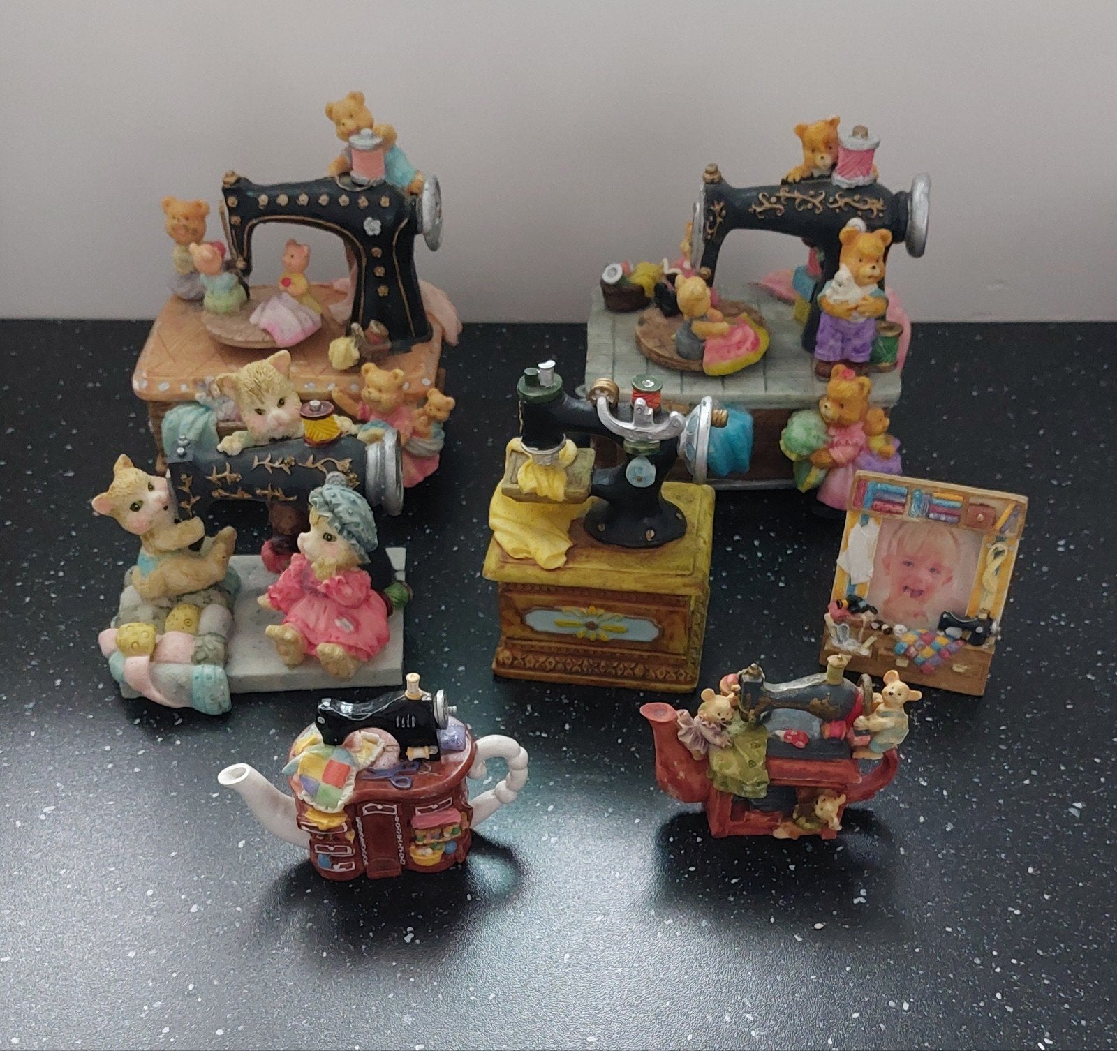 Verzameling Naaimachine Miniatuur Beeldjes en muziek doosjes, Ophalen of Verzenden, Gebruikt