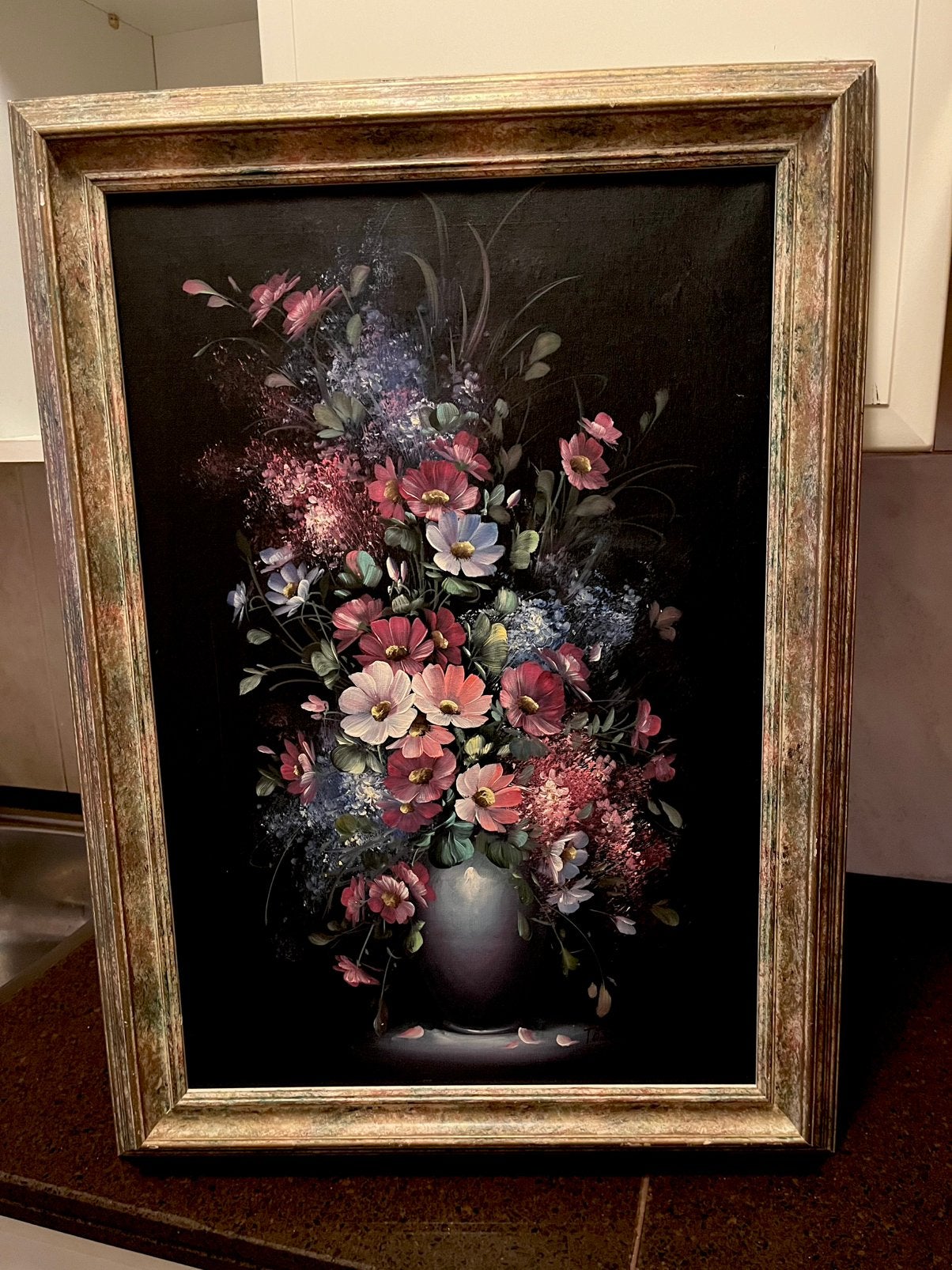 Prachtig olieverf bloemen schilderij, Ophalen