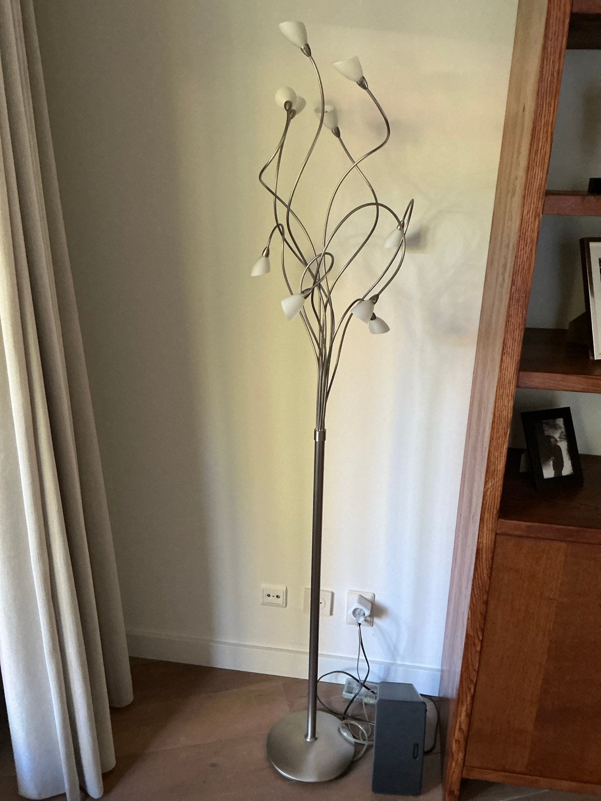 Set van 3 lampen: vloerlamp, hanglamp en tafellamp, Ophalen, Gebruikt, E14 (klein), Metaal
