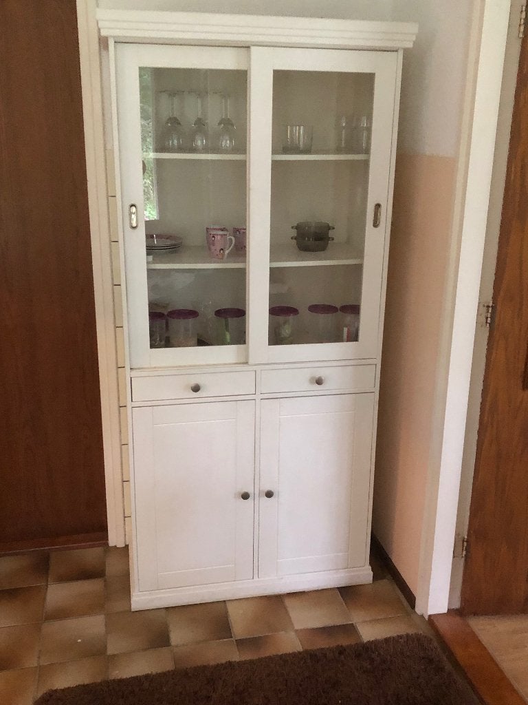 Buffetkast in witte krijtverf, Ophalen, Gebruikt, Met lade(s), Overige houtsoorten