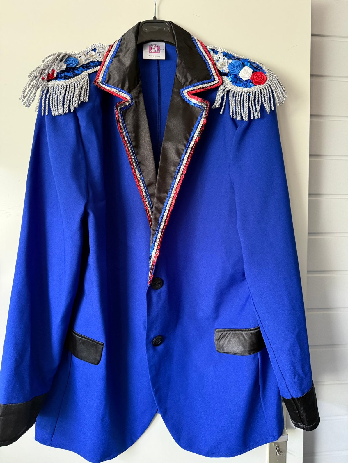 Blazer / colbertje  koningsblauw met pailetten, Ophalen of Verzenden, Zo goed als nieuw