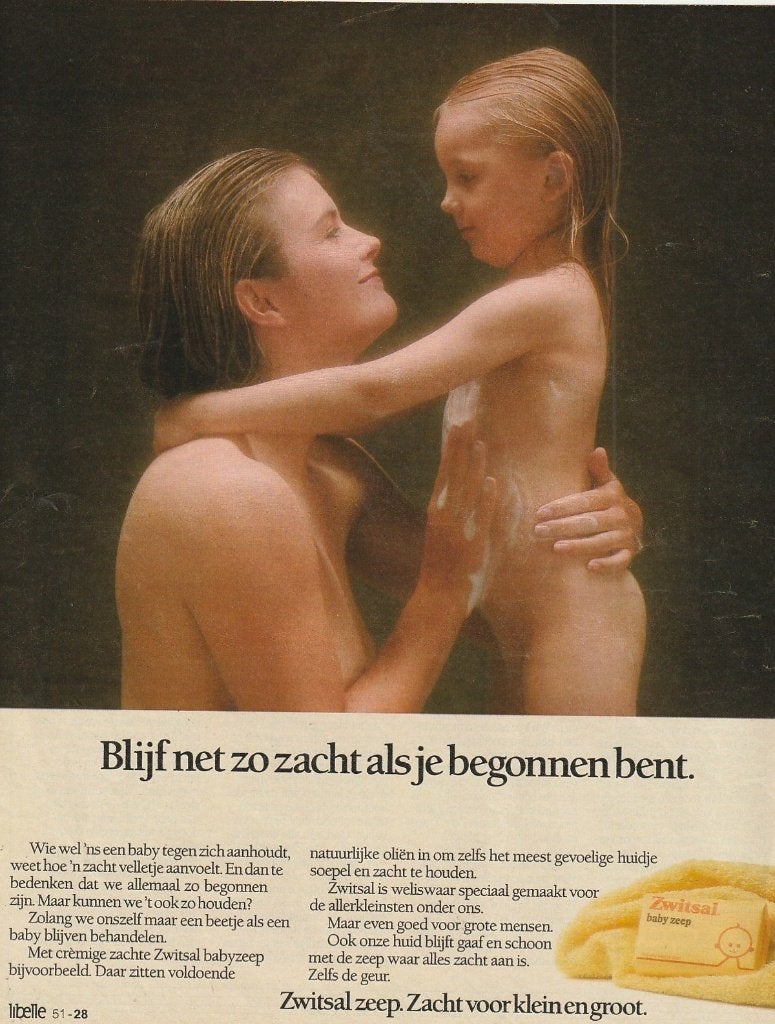 retro reclame 1987 Zwitsal zeep meisje moeder blijven zacht, Verzenden, Overige typen