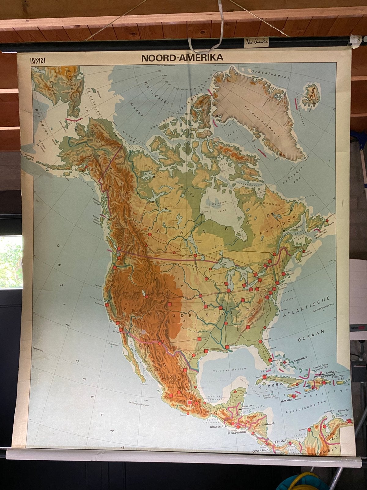 Authentieke landkaart Noord-Amerika 1980 - 130x96 cm, Overige gebieden, Landkaart, 1800 tot 2000, Ophalen