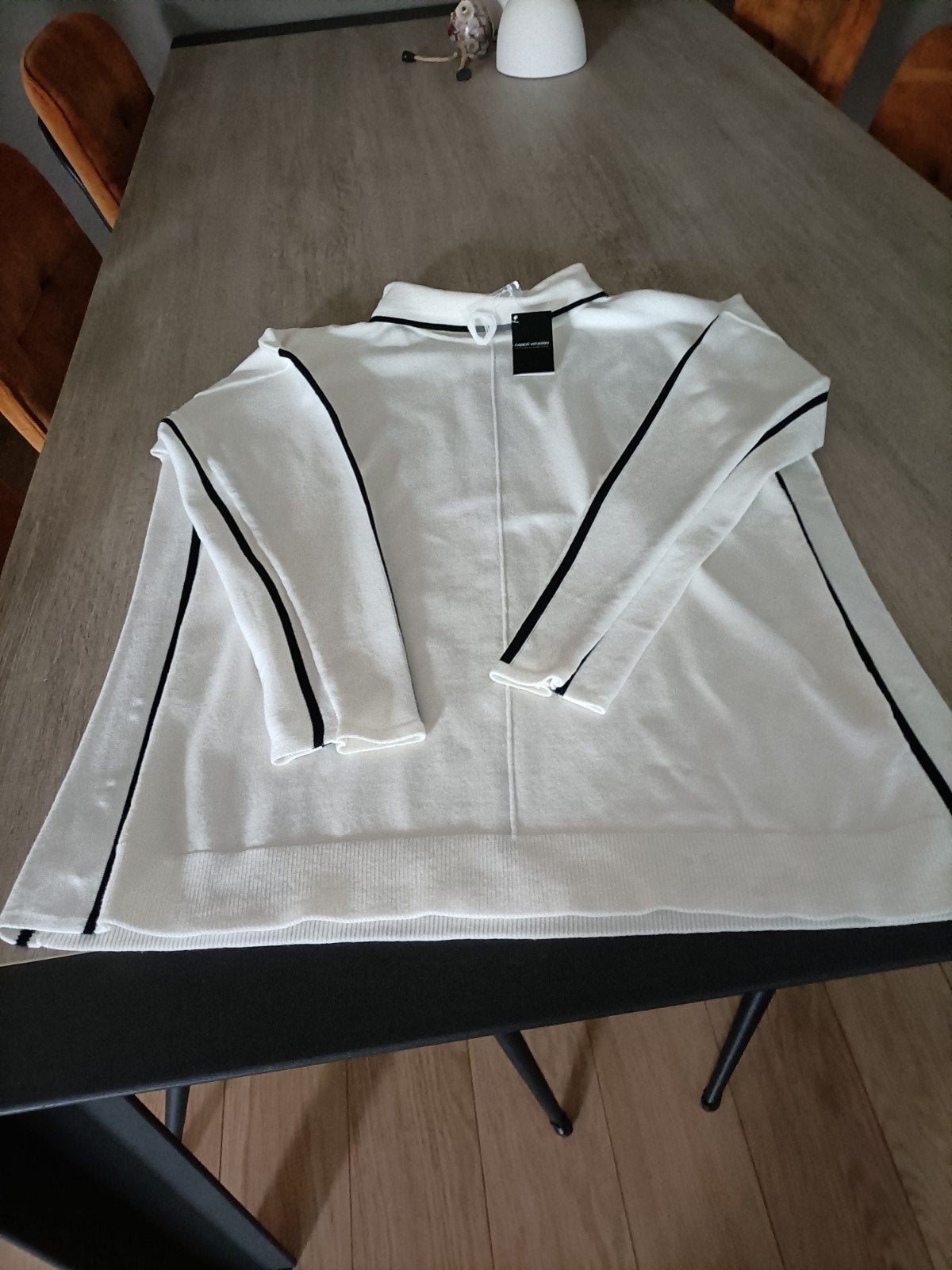 Faber Woman Trui Wit met Zwarte Details - Maat 46/48 (XL), Kleding | Dames, Wit, Maat 46/48 (XL) of groter, Nieuw, Ophalen of Verzenden