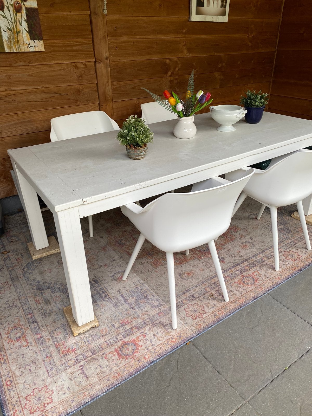 Te koop mooie hardhouten tafel, Ophalen, 200 cm of meer, 50 tot 100 cm, Zo goed als nieuw