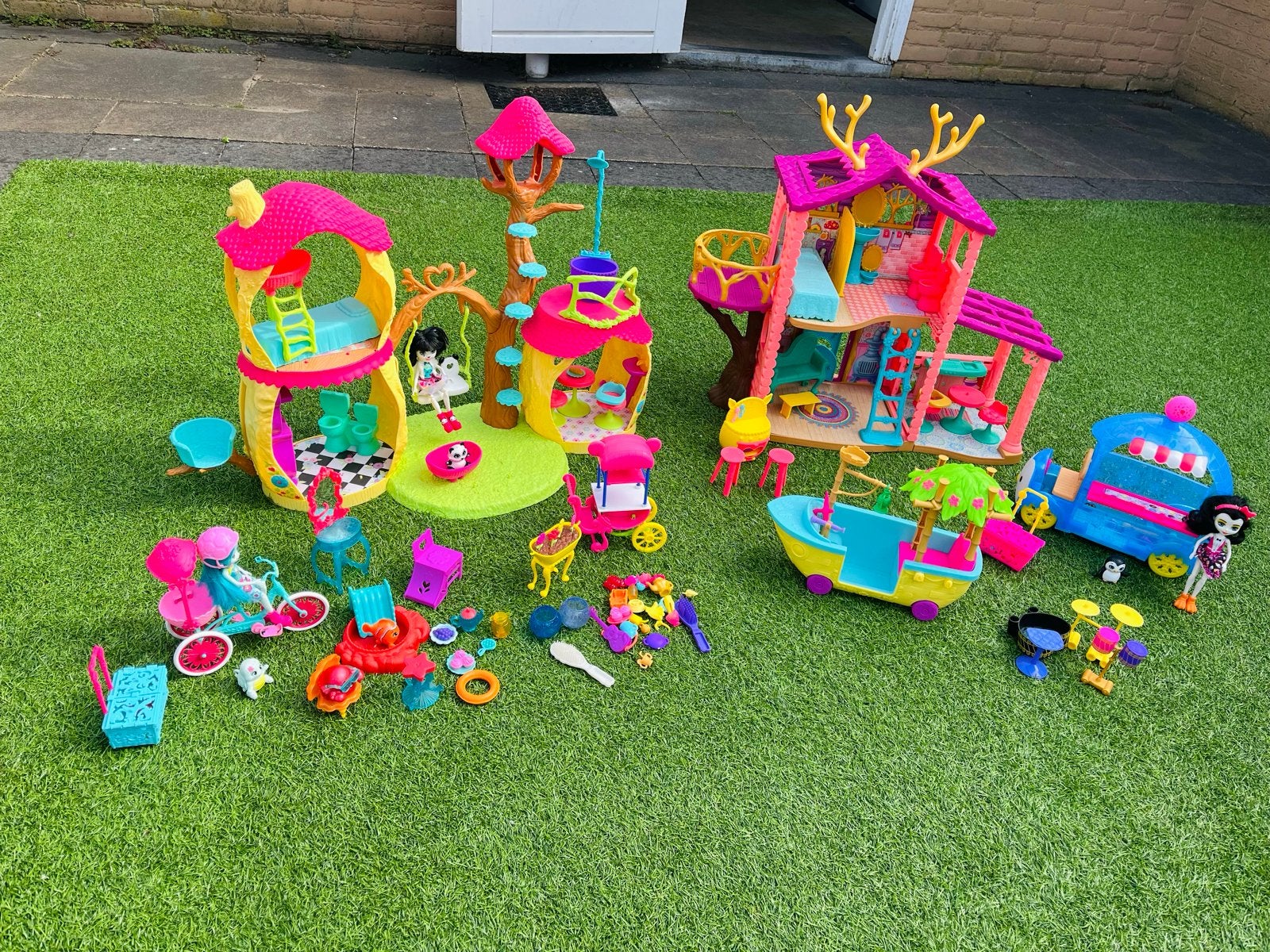 Grote Enchantimals collectie: Hertenhuis, Boomhut, Fiets, Bo, Ophalen of Verzenden, Zo goed als nieuw