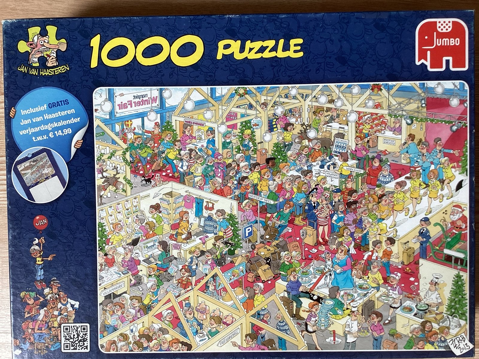 Jan van Haasteren 1000 stukjes Winterfair puzzel, Ophalen, 500 t/m 1500 stukjes, Zo goed als nieuw, Legpuzzel