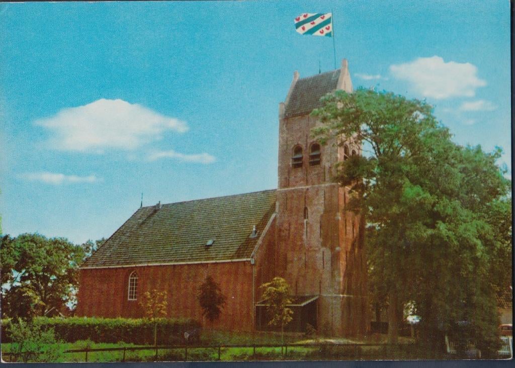Allingawier NH Kerk Toren met Friese Vlag Ongelopen, Verzenden, 1980 tot heden, Ongelopen, Friesland