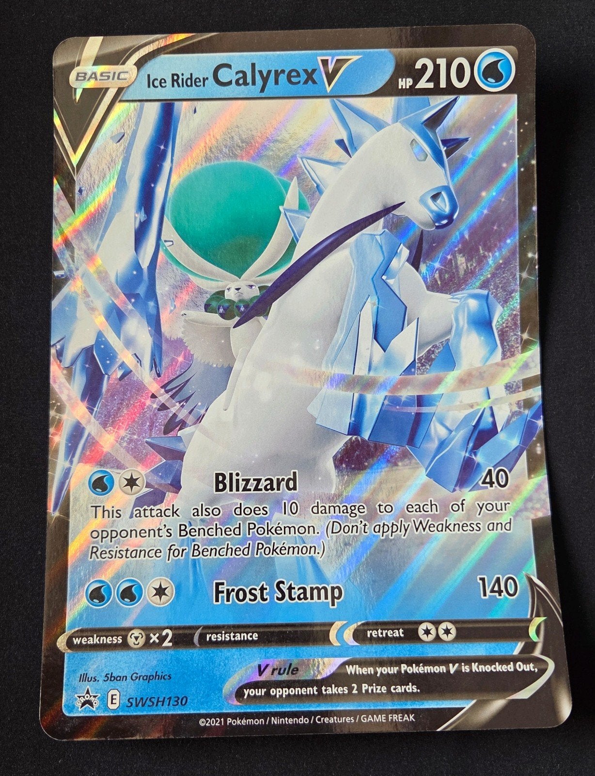 JUMBO KAART! Ice Rider Calyrex V SWSH130 Pokémon, Ophalen, Nieuw