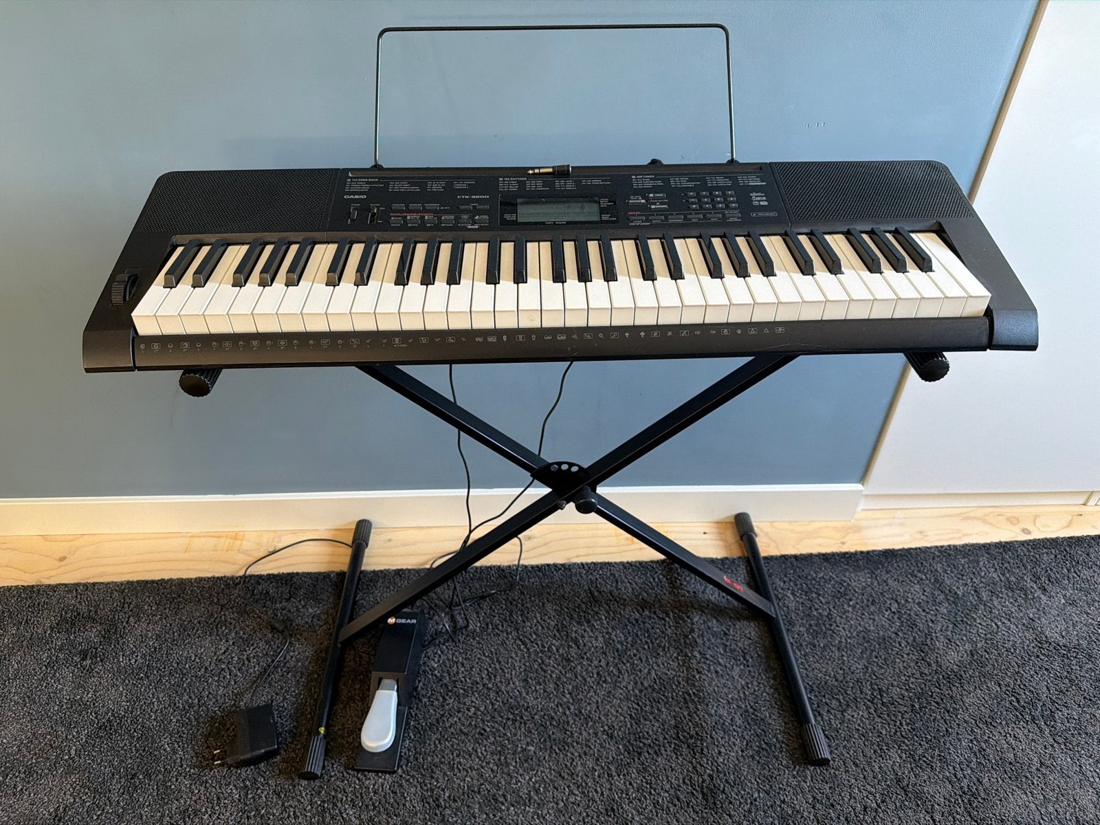 Casio CTK-3200 Keyboard/Elektrische Piano met Pedaal, Muziek en Instrumenten, Keyboards, Ophalen, Casio, Met standaard, 61 toetsen