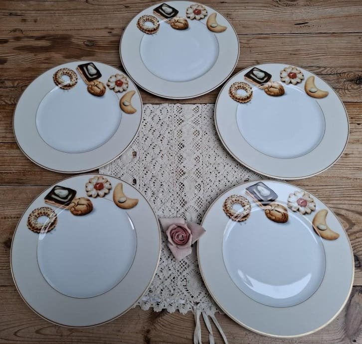 Duitse vintage Atmospharen bordjes, koekjes, high tea, Gebruikt, -, -, Ophalen of Verzenden