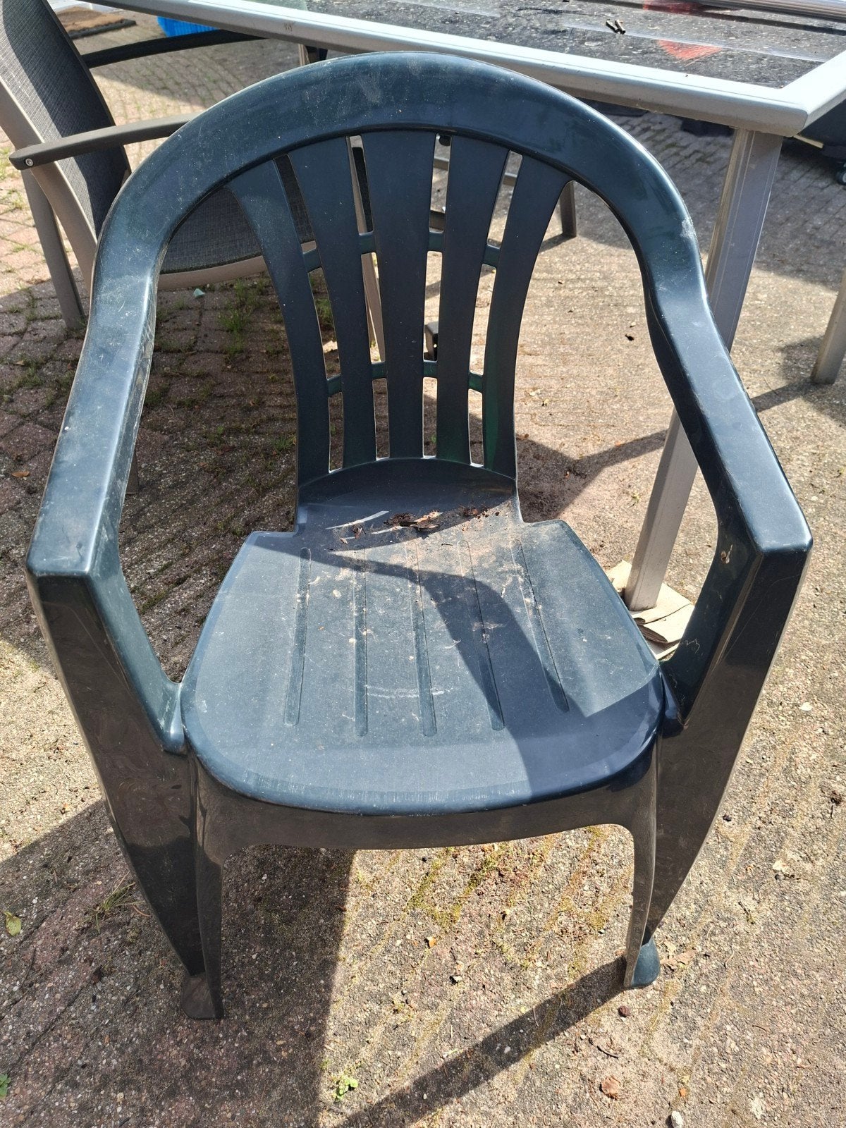 Jardin Groene tuinstoelen 6x, Tuin en Terras, Ophalen, Gebruikt, Kunststof, Stapelbaar