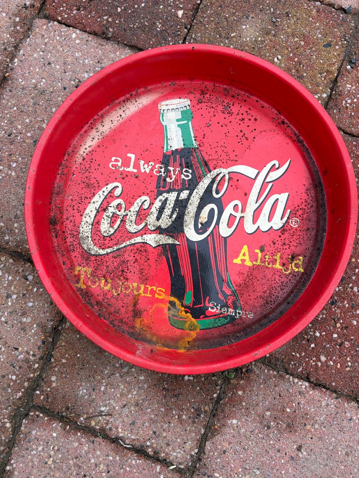Vintage Coca-Cola dienblad jaren '70 - Schuurvondst, Ophalen of Verzenden