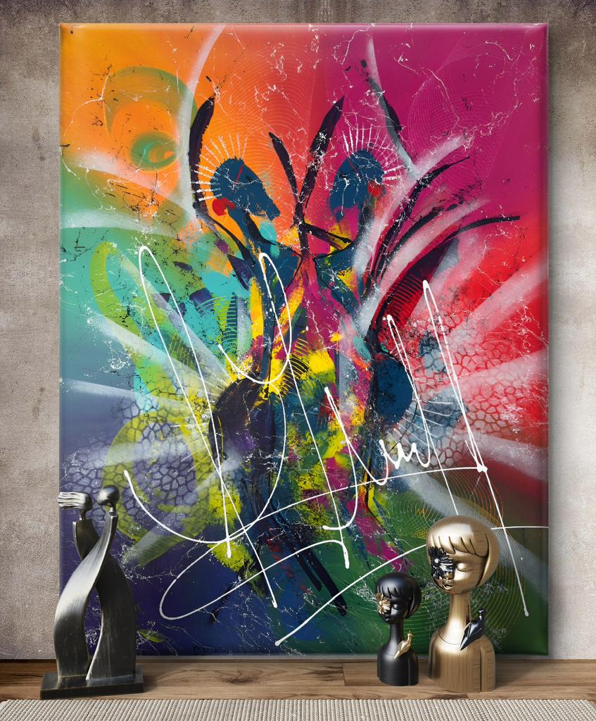 Abstract schilderij 70x90cm, Ophalen of Verzenden