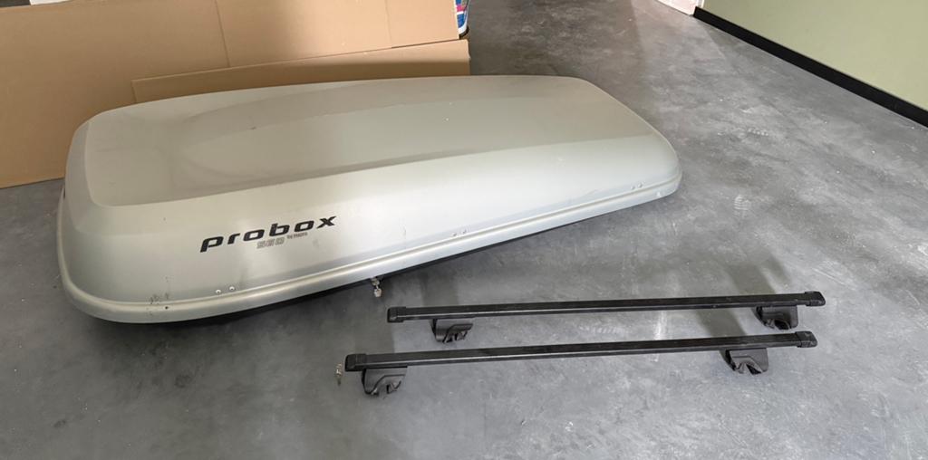 HAPRO dakkoffer (500L) + THULE dakdragers, Auto diversen, Dakkoffers, Gebruikt, Ophalen