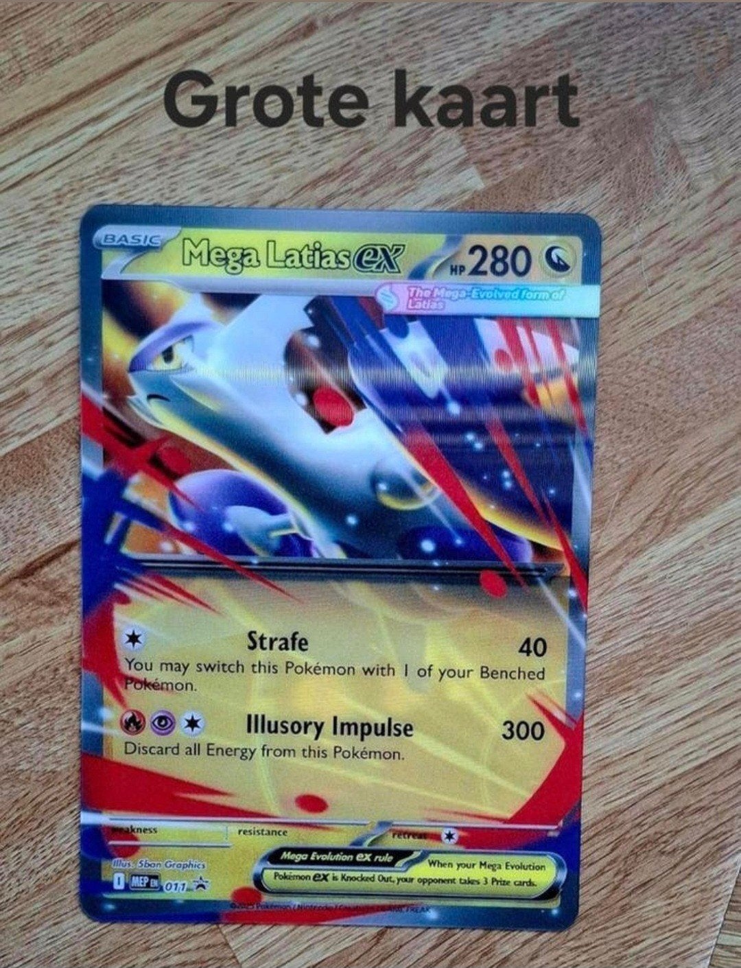 MEGA EVOLUTIE Mega Latias ex Black Star JUMBO Promo 011, Ophalen of Verzenden, Zo goed als nieuw, Losse kaart