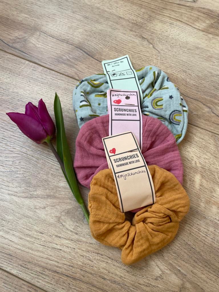 Diverse set 3/4 Scrunchies van oeko-tex hydrofiel stof, Ophalen of Verzenden, Nieuw, Overige typen
