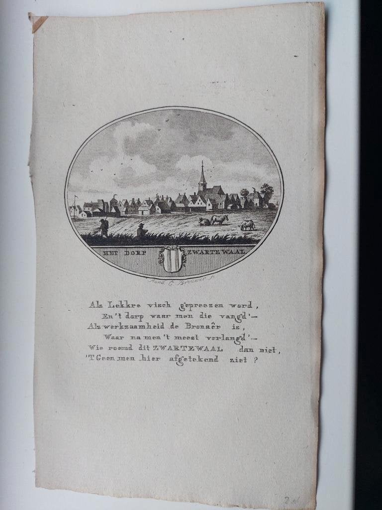 51 / Zwartewaal Gravure uit 1793 van Oleffen & bakker, Ophalen of Verzenden
