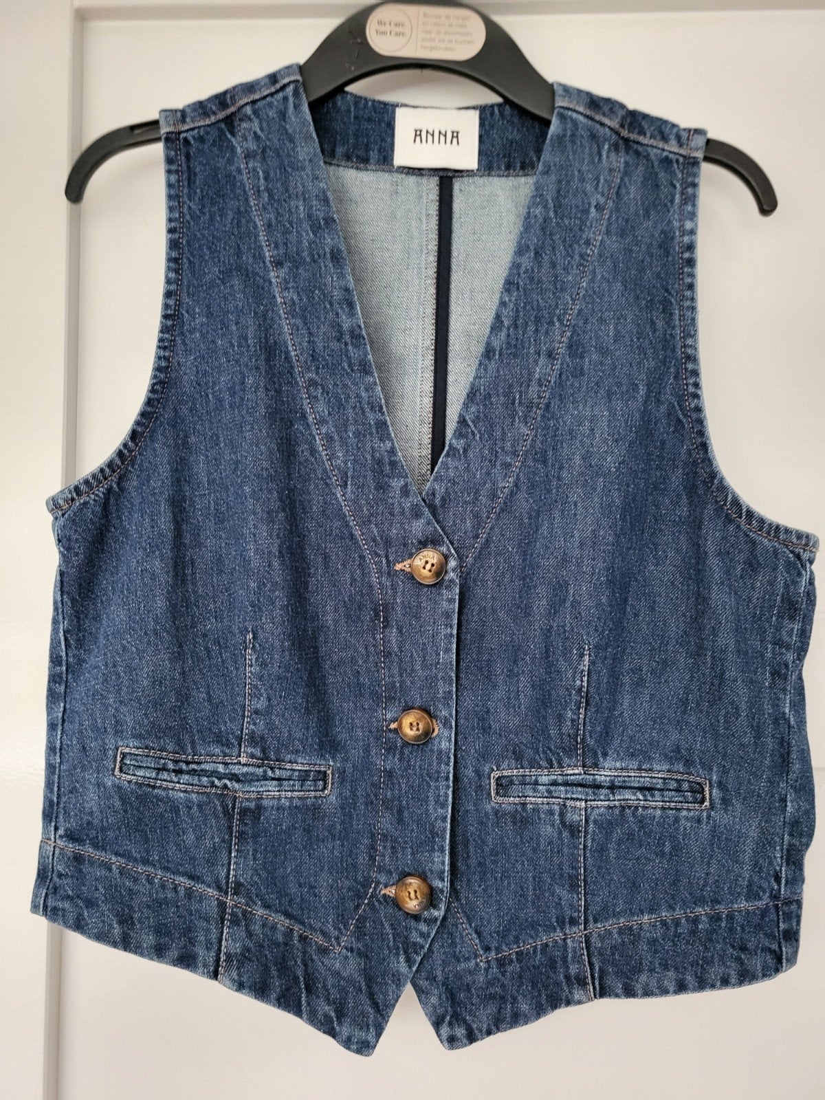 Jeans gilet mt 40, Kleding | Dames, Bodywarmers, Ophalen of Verzenden, Nieuw, Maat 38/40 (M), Blauw