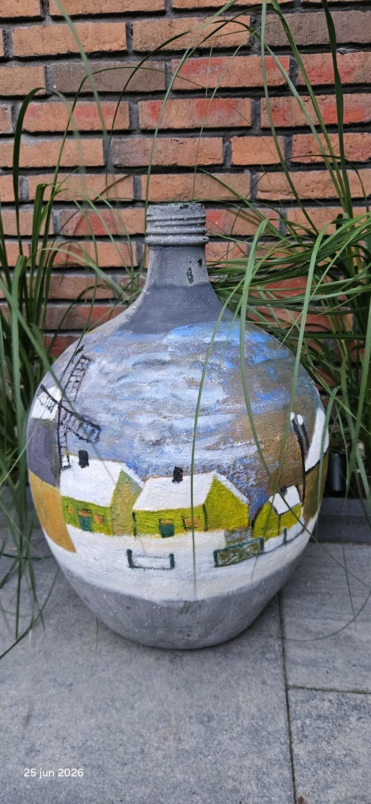 Gistfles beschildert glas, Ophalen