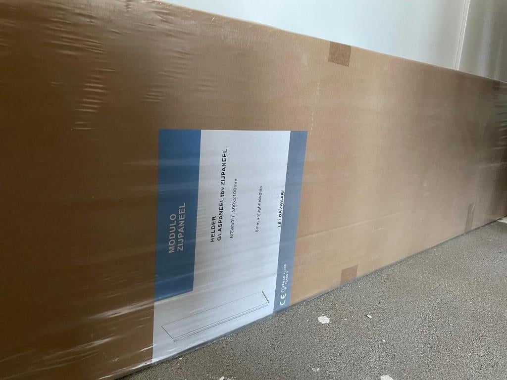 Modulo Zijpaneel Glas badkamer, Ophalen, Minder dan 50 cm, 200 cm of meer, Overige typen