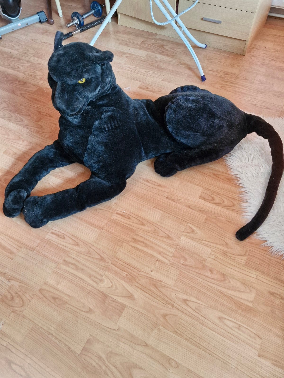 Grote Zwarte Panter Knuffel - 90 cm lang, Ophalen, Overige typen, Zwart, Zo goed als nieuw