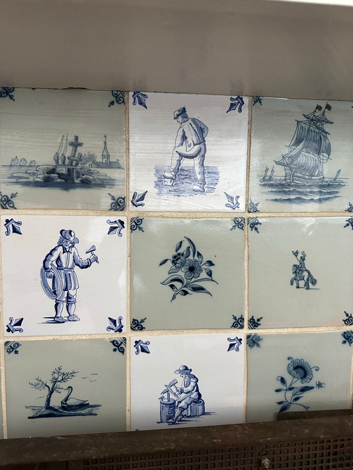 Ouderwetse Wandtegeltjes - Delfts Blauw Stijl, Ophalen