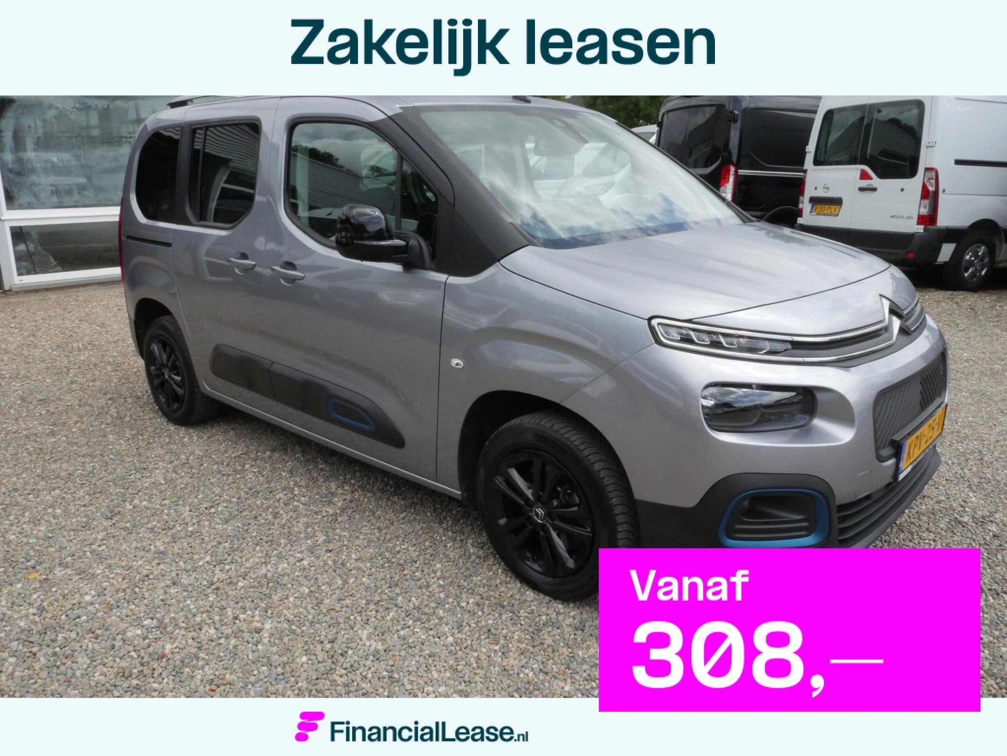 Citroen ë-Berlingo Shine MPV 50kWh SOH 93,5% Airco trekhaak, Gebruikt, Met garantie (alle), 1639 kg, Onderhoudsboekje