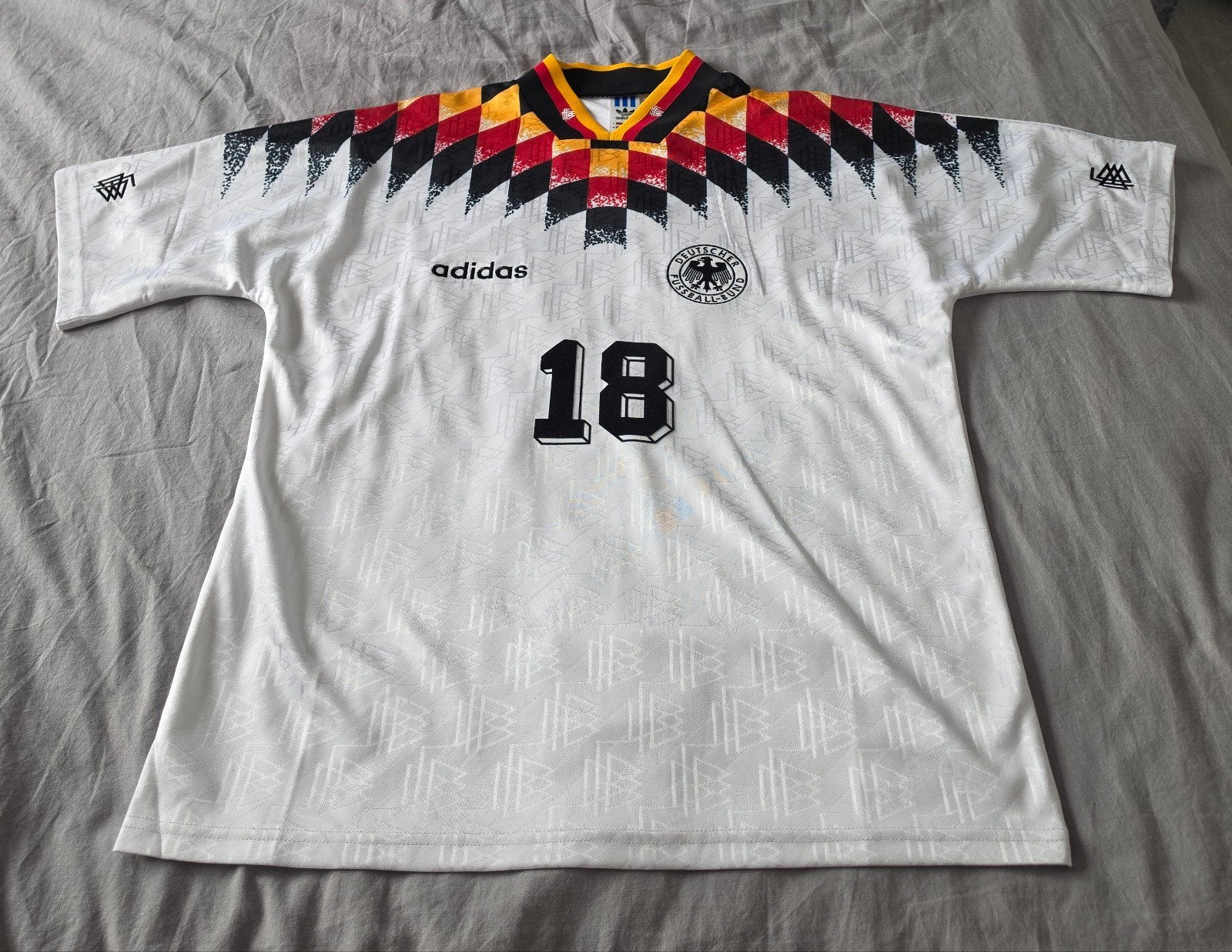 Duitsland Reissue voetbalshirt 1994 Klinsmann #18 maat M, Maat M, Ophalen of Verzenden, Zo goed als nieuw, Shirt