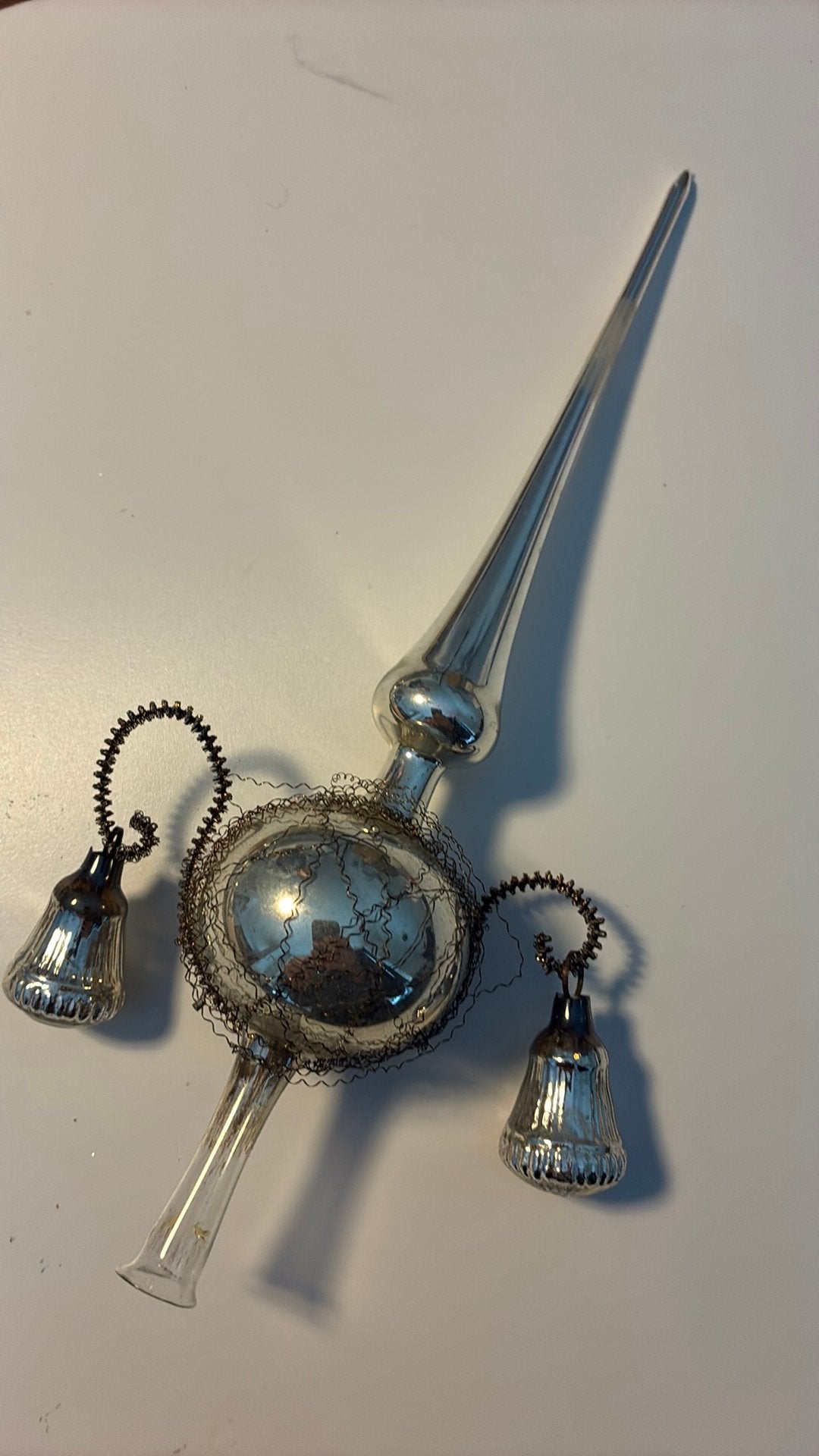 Vintage antieke kerst piek, leonisch draad klokjes, Diversen, Ophalen of Verzenden, Zo goed als nieuw