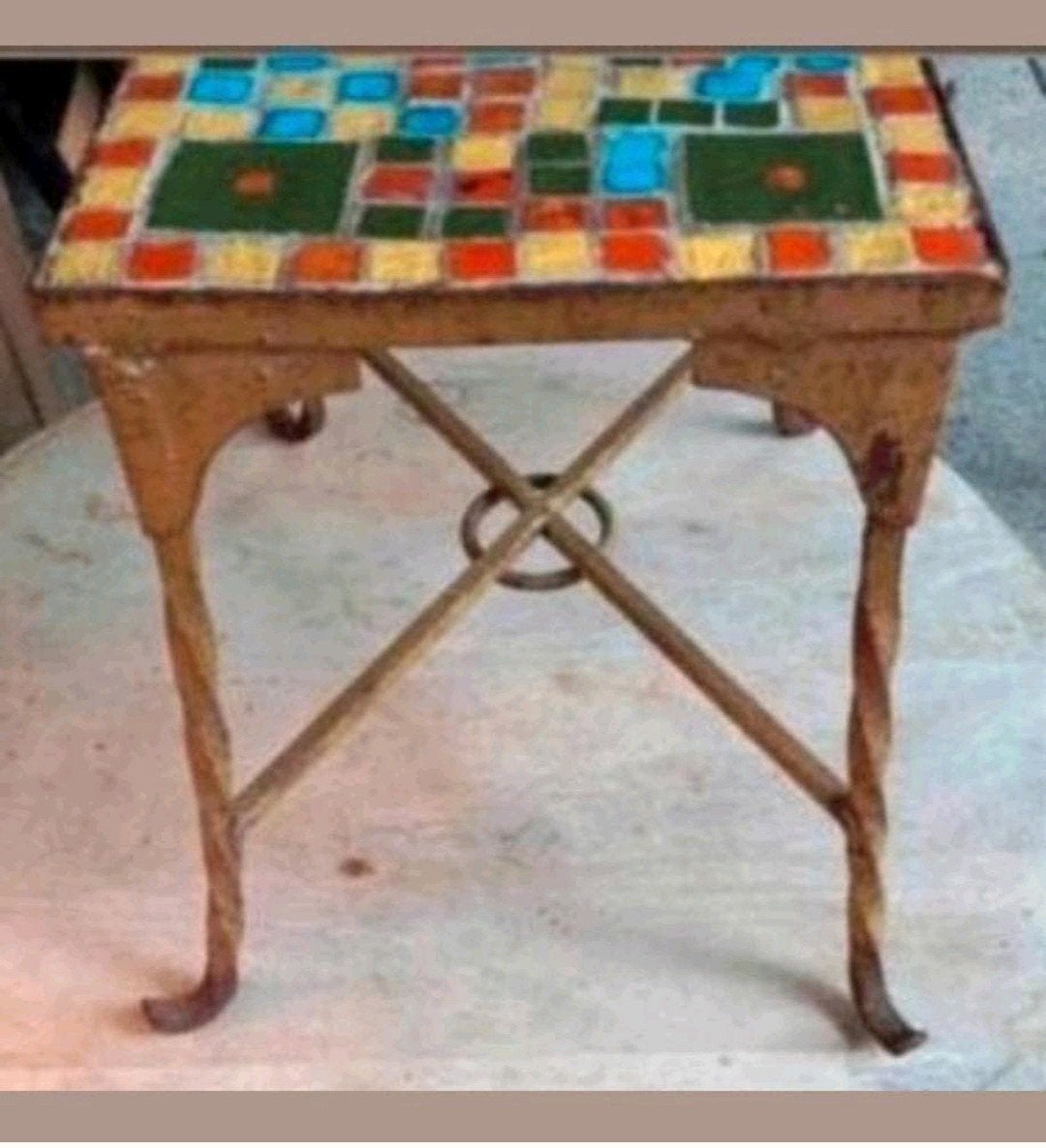 Vintage Mozaïek Bijzettafel - Uniek en Kleurrijk, Ophalen of Verzenden