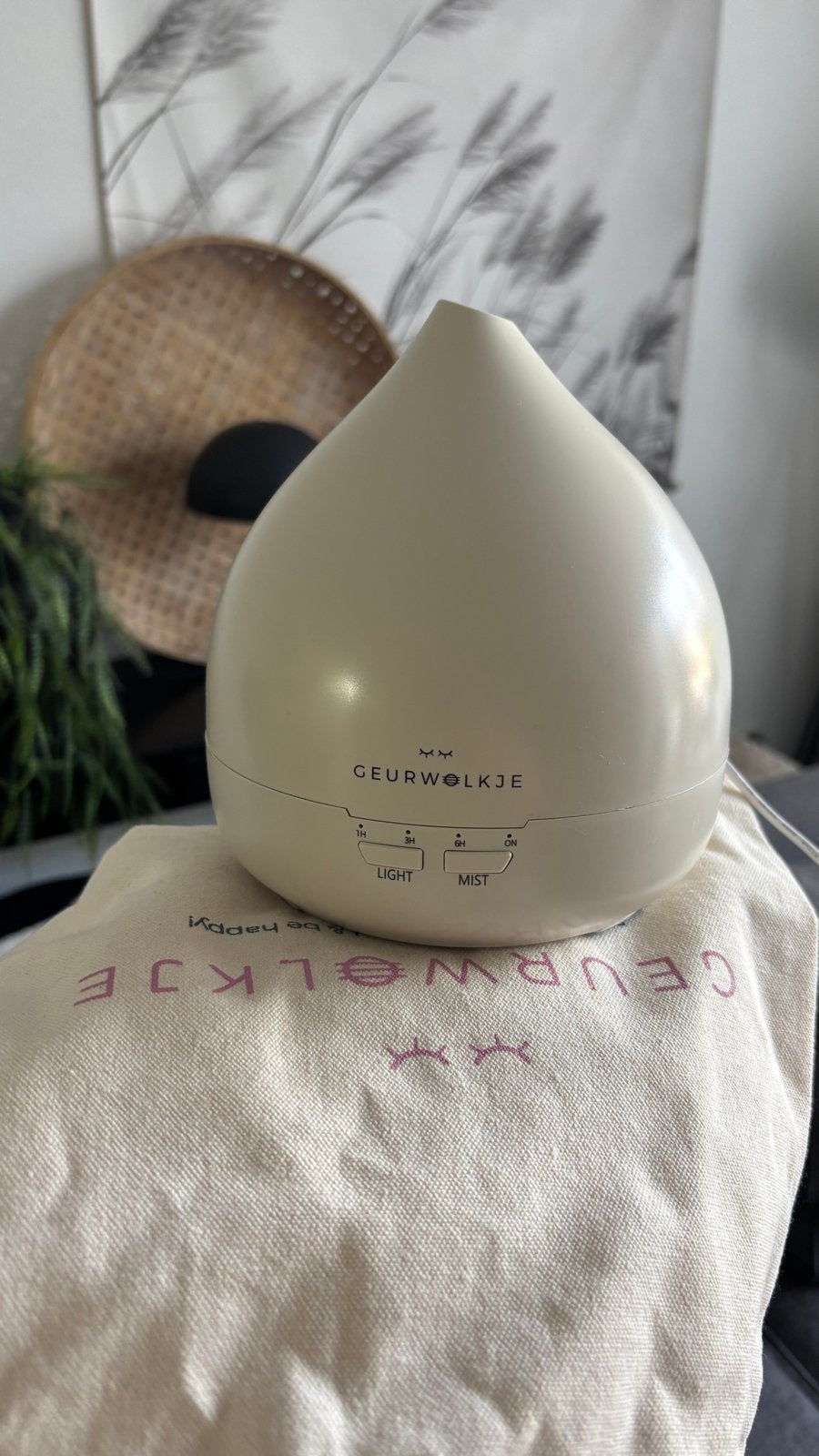 Geurwolkje diffuser - Crème/Beige, Beige, Kunststof, Ophalen of Verzenden, Zo goed als nieuw
