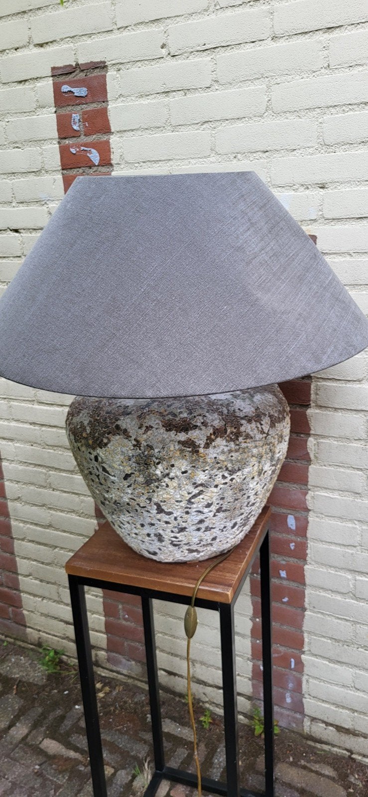 Groot tafellamp met bijzet tafeltje, Ophalen, Rond